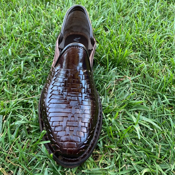 Men's Closed Toe Sandal MOCCASIN HUARACHES LEATHER HAND MADE BROWN - Picture 2 of 6